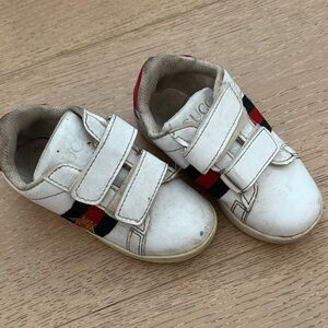 Gucci Kids White and Red Sneakers